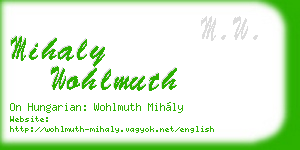 mihaly wohlmuth business card