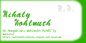 mihaly wohlmuth business card